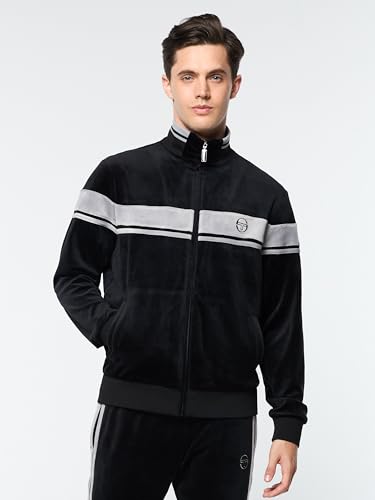 Sergio Tacchini Damarindo Velour Track Jacket- Black Beauty3