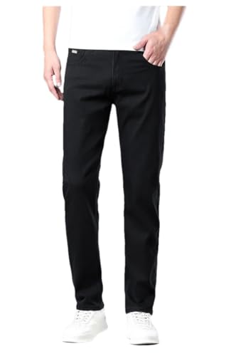 Men's Summer Lyocell Ultra Thin Jeans Straight Stretch Breathable Denim Pants Fashion Business Casual Trousers