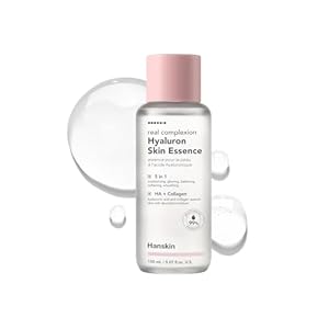 Hanskin Real Complexion Hyaluronic Skin Essence, Hydrating Toner for Dry, Dull, Sensitive Skin – Hyaluronic Acid Collagen Moisturizing Purifying Paraben-Free Korean Skincare for Face [5.07 fl. oz.]
