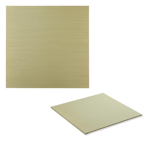 置き畳 琉球畳 ユニット畳 い草 畳 マット 半畳 82x82cm 1枚 滑り止め付き 裏張り 縁なし クッション 厚さ1.5cm 無染土い草 和風 モダン 無地 市松 和室