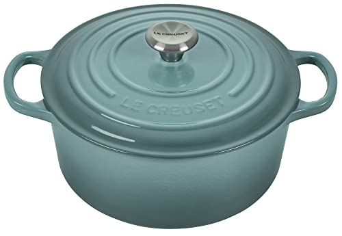 Image of Le Creuset Enameled Cast Iron Signature Round Dutch Oven with Lid, 3.5 Quart, Sea Salt