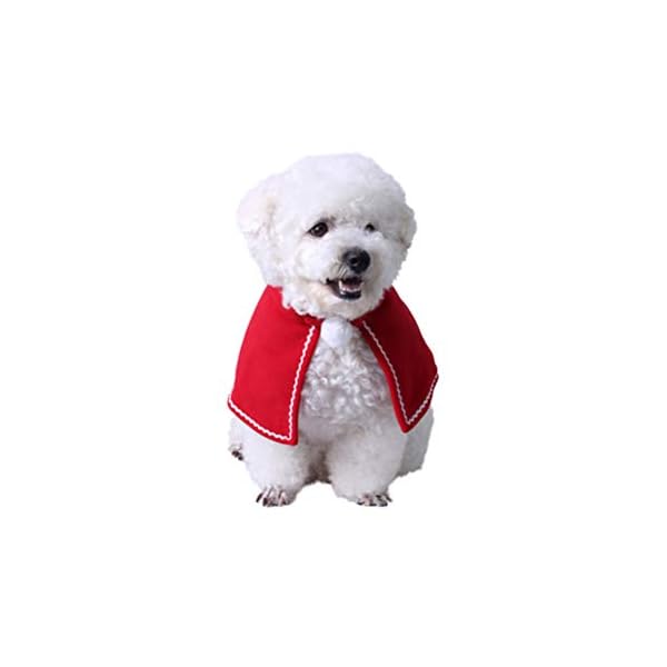 Bestoyard dog cloak christmas pet costumes red polar fleece pet cape cat halloween costume pet apparel size s (red) - image 7