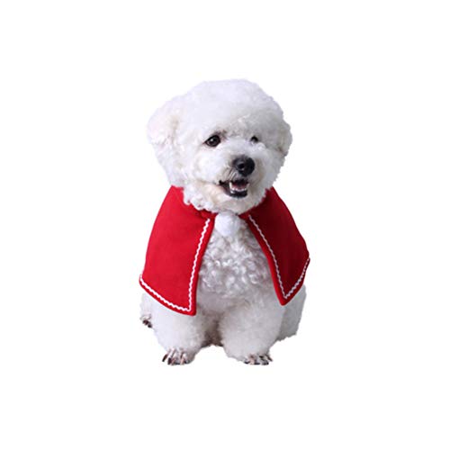 Bestoyard dog cloak christmas pet costumes red polar fleece pet cape cat halloween costume pet apparel size s (red) 6 Bestoyard dog cloak christmas pet costumes red polar fleece pet cape cat halloween costume pet apparel size s (red) - image 7