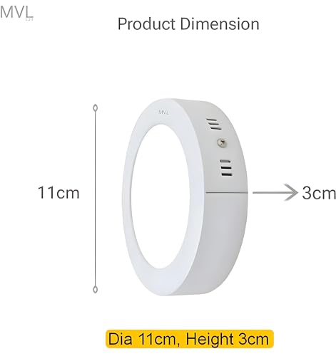 Image of MVL 9 watt Surface White 4pes Multicolour 7 in1 4pes Total 8pes Combo
