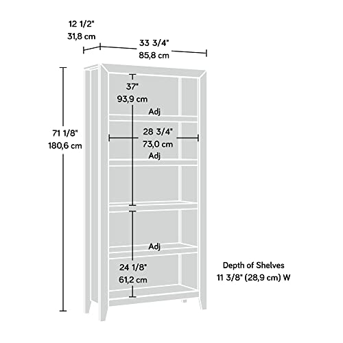 Sauder Dakota Pass 5-Shelf Bookcase, Craftsman Oak Finish #TOP2