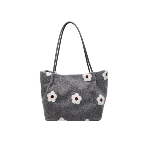 Bolsa feminina com fecho magnético, bolsa de ombro adequada para o trabalho e uso diário, Cinza, 15.7 inches x 11 inches x 5.9 inches
