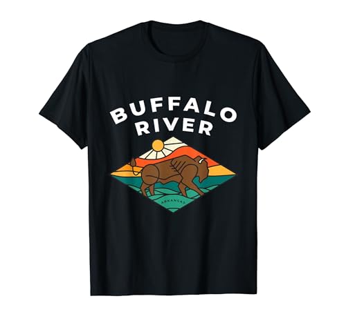 Photo de Souvenir géométrique Bison River Buffalo River Arkansas T-Shirt
