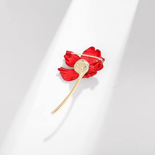 Image of Red Rose Flower Brooches and Pins for Women Costume Jewelry Brooch Pins Broches Jewelry for Women Elegant Lady Pin