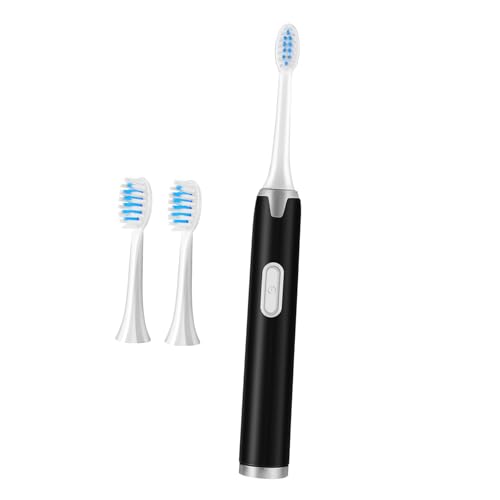 Ipetboom 1 Pieza Cepillo De Dientes Eléctrico Cepillos De Dientes Cepillo De Dientes Adulto Mediano Cabezales De Cepillo De Dientes Suaves Cepillo De Dientes Inalámbrico Abs Negro