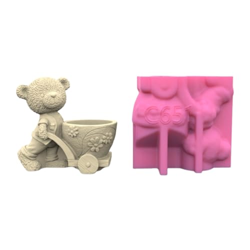 Moule silicone ours haute précision pour plâtre et ciment - 2