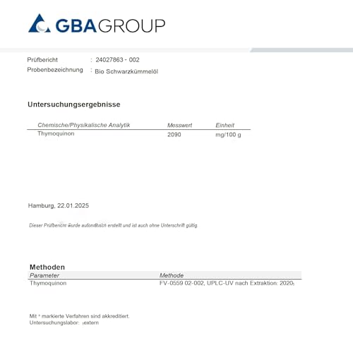 Bio Schwarzkümmelöl ungefiltert Hoher Thymochinongehalt bis 2.090 mg, 1. Kaltpressung, 250ml, frisch gepresst, ägyptische Nigella Sativa Saat,