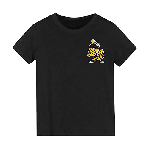 Camiseta infantil para bebê verão cor sólida estampa de beisebol de desenho animado meninos e menina