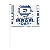 Happy Israel Independence Day Hand Held Flags Small Flag Party Decorations Parade Festival 5.5x8.2 Inch,One Size