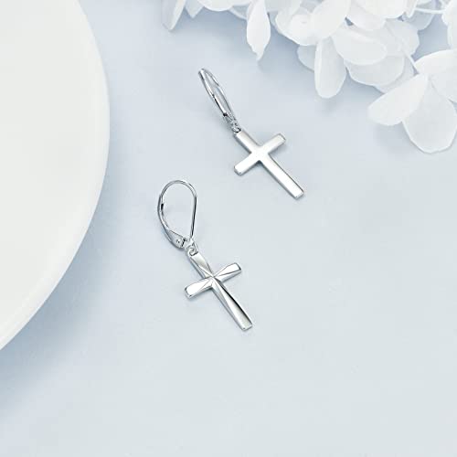 Cross Earrings 925 Sterling Silver Dangle Earring Gifts for Women4