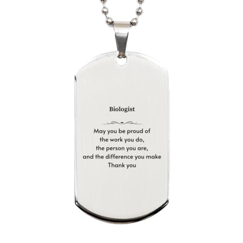 Mother's Day Thoughtful Gifts for Biologists, Heartwarming Silver Dog Tag Necklace, Gifts from Friends and Coworkers