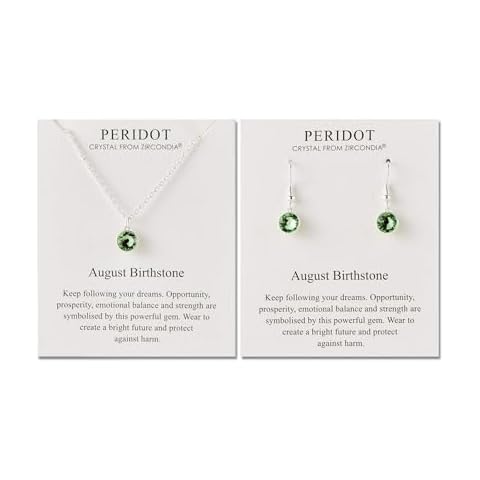 Philip Jones August Birthstone Necklace and Earrings Set Cover