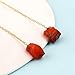 Natural Raw Carnelian Gemstones Threader Earrings, Handmade Dangling Earrings for Women, Gold Plated Earrings, Rough Stones & Healing Crystals, Women Jewelry, Gift For Her