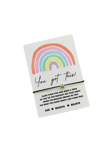 You got this gift | You got this rainbow wish bracelet | Rainbow of hope present | Encouragement card