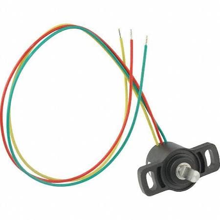 981HE2B1WA1F16, Hall Effect Sensor Rotary Position, Rotation Angle: 0° ~ 90°, Flatted Shaft Wire Leads