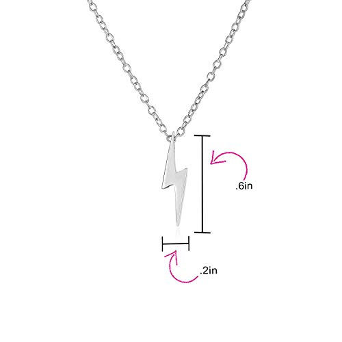 Collar para mujeres y adolescentes con motivo de rayo geométrico en plata el regalo de cumpleaños 5