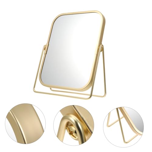 Espejo de maquillaje doble 360 grados con soporte metálico miniatura 6