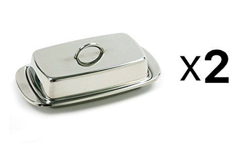 Norpro 282 Stainless Steel Double Covered Butter Dish 7.5