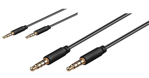 Lot de 2 Câbles Audio stéréo Jack 3.5 mm Compatible HTC Wildfire E Star pour Instruments Électrique Guitare, Piano Amplificateur Autoradio Smartphones...