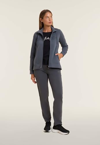 Freddy - Tuta Con Logo Frontale Perlato E Collo Alto, Donna, Blu, Large - 2