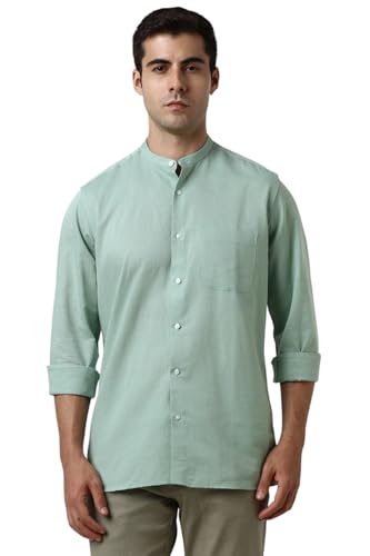 Image of Van Heusen Men Cotton Solid Regular Fit Shirt