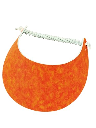 Pickleball - Fashion Fabric Foam Sun Visor for Women - The Sporty Look - Adjustable to Any Size Head - No Pressure & No Headache! | Orange Tye Dye