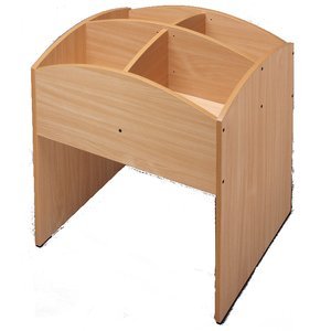 Nathan 372459 High 4-Compartment Book Box, Beech-Effect, Multi Color