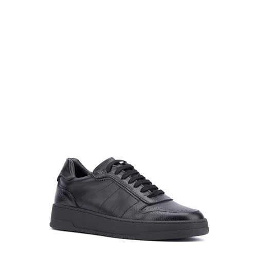 Image of Aquatalia Men's Cristo Sneakers Made in Italy, 70% Leather and 30% Tumbled Leather, Leather Lining, Round Toe, Rubber Outsole.