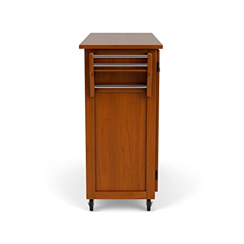 Home Styles Create-a-Cart Oak Two-door Cabinet with Natural Wood Top, Two Wood Panel Doors, Adjustable Shelves, Four Drawers, Two Towel Bars, Spice Rack, and Rubber Casters - Thumbnail 5