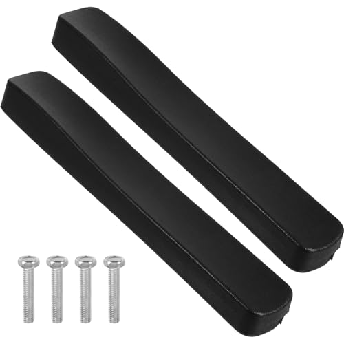 TEHAUX Wheelchair Armrest Pads Pu Foam Soft Cushions 1 Pair Black 20/23cm Hole Spacing Comfortable Armrest Replacement Parts for Mobility Aids