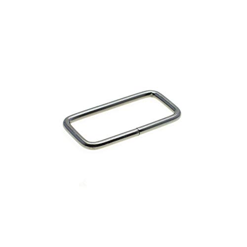 10pcs Metal Wire Formed Rectangle Ring Belt Loop Bra Buckle Package Accessories (Black Gun, 1-1/2''(38mm))