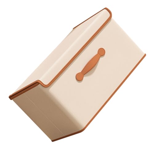 UTHCLO Caja de Almacenamiento Plegable de Tela Beige con Tapa para Ropa y Accesorios Organizador de Armario Grande y Resistente para Guardar Prendas Juguetes y Objetos Diversos el Hogar