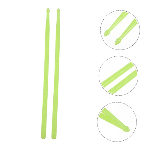 Baquetas de batería nylon 5A fluorescentes verde par miniatura 7