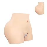 Tex-Eorey Flexible Spitzen Slip Panties Mit Offenem Schritt Fake Po Verstärker Unterwäsche Gepolsterte Push Up Hose für Frauen,Braun,One Size