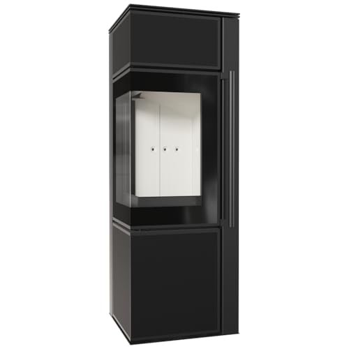 Kratki Kaminofen Stahl TORA/S 8 kW Ø150 Quarzsinter Nero Assoluto BA1 BImSchV 2