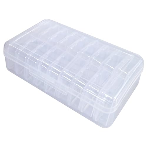 Small Bead Organizers, 19 Pieces Plastic Storage Cases Mini Clear Bead Storage Containers Boxes with Hinged Lid and Large Rectangle Organizing Box