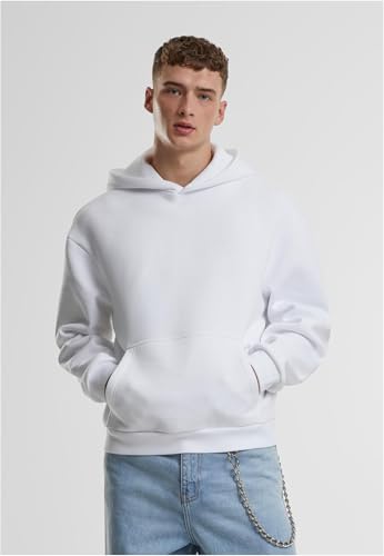 Urban Classics Fluffy Hoody, casual hoodie voor heren, oversized fit, maten S-5XL, wit, S - Afbeelding 4