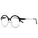 Produktbild Brille Mode Metall Halbrahmen flacher Spiegel kleiner runder Rahmen Kunst Retro Bilderrahmen Männer und Frauen flache Brille strahlendes Schwarz