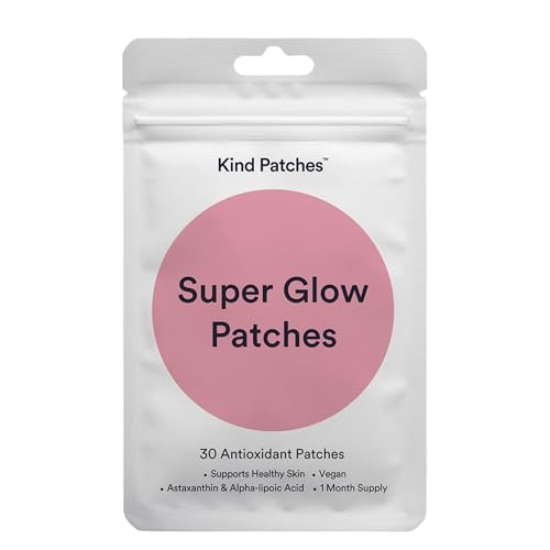 Kind Patches Super Glow Patches with Astaxanthin Alpha Lipoic Acid and Resveratrol - Vegan - 30 Count