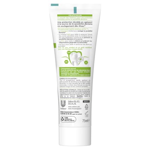 SIGNAL Pasta de dientes profesional Sensitivity Mineral Protection – frescura – 88% ingredientes de origen natural – 75 ml
