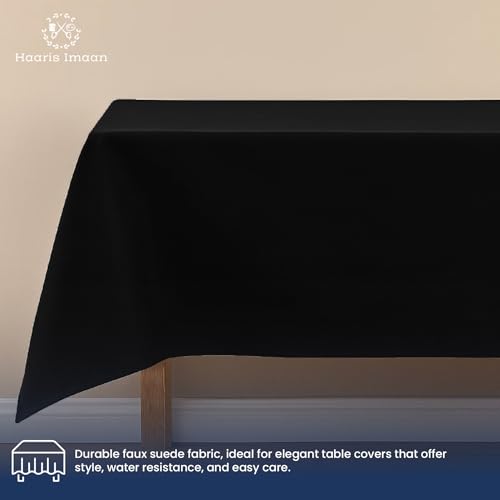 Haaris Imaan Faux Suede Soft Feel Material by The Metre, Fire Retardant & Suitable for Upholstery, Car Reupholstery (Black)