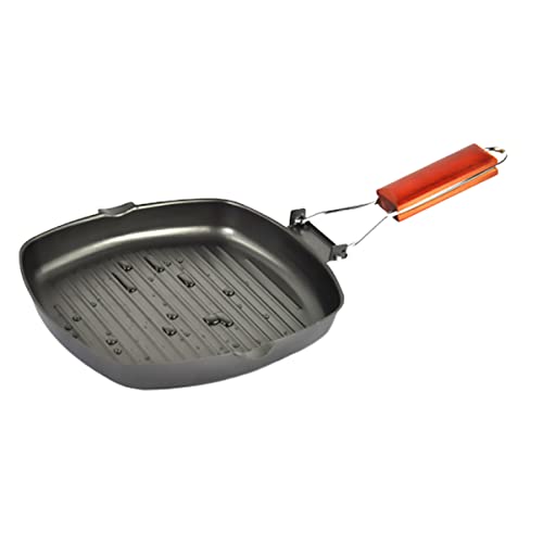 VINTORKY Square Pot Non-stick Steak Frying Design Iron Material Foldable for Cooking Essential