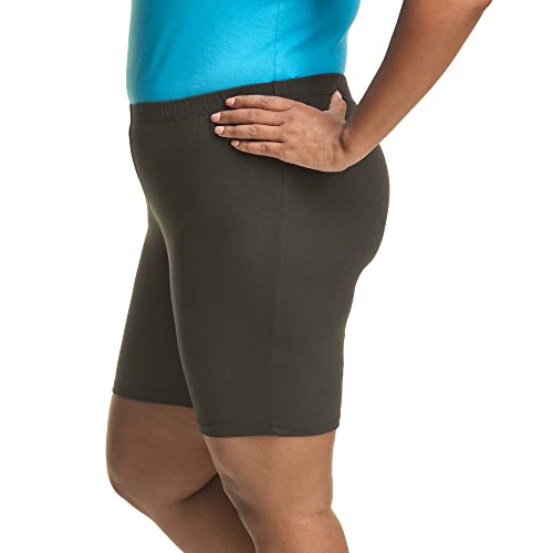 Just My Size Women's Plus-Size Stretch Jersey Bike Shorts For Cycling, Black, 1X3