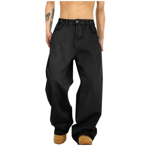 Jeans for Men Trendy Casual Wide Leg Baggy Parachute Denim Pants Utility Carpenter Jeans 80s Vintage Streetwear