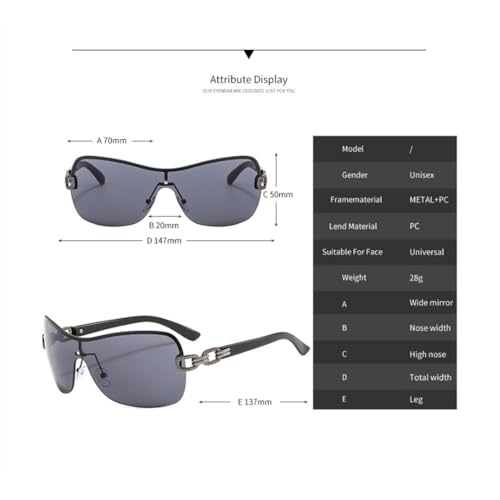 MTONY One-Piece Rimless Sunglasses Women Sun Glasses For Female Wraparound Shades Eyewear Sunglass2