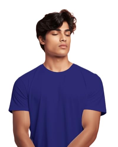 Image of DRIP Men's Solid Cotton Round Neck Half Sleeve T-Shirt